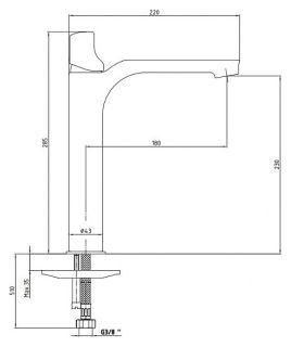 Высокий смеситель для раковины E.C.A. Myra 104308984EX красный/хром